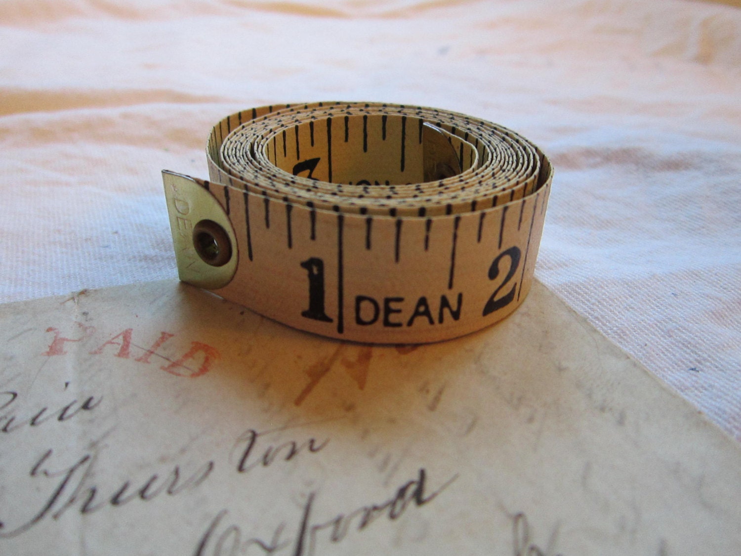 vintage DEAN tape measure nonstretch wired