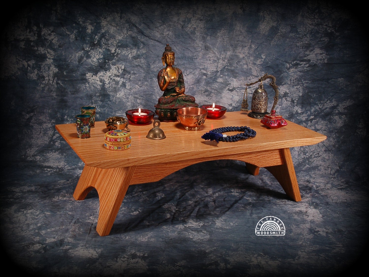 Oak Puja Table Meditation altar Shrine Puja Table