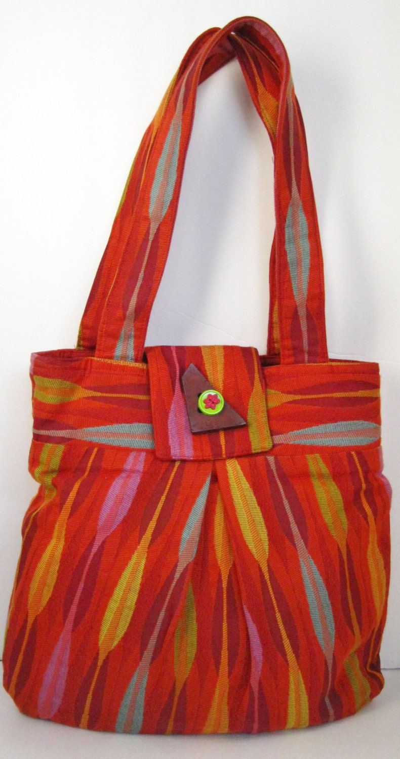 bright multi colored handbag red teal orange by GingerlySpice