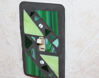 Mosaic Light Switch Cover - Greens