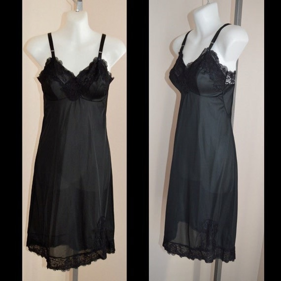 Free Shipping Vintage Black Full Slip Vintage Slip by MadMakCloset