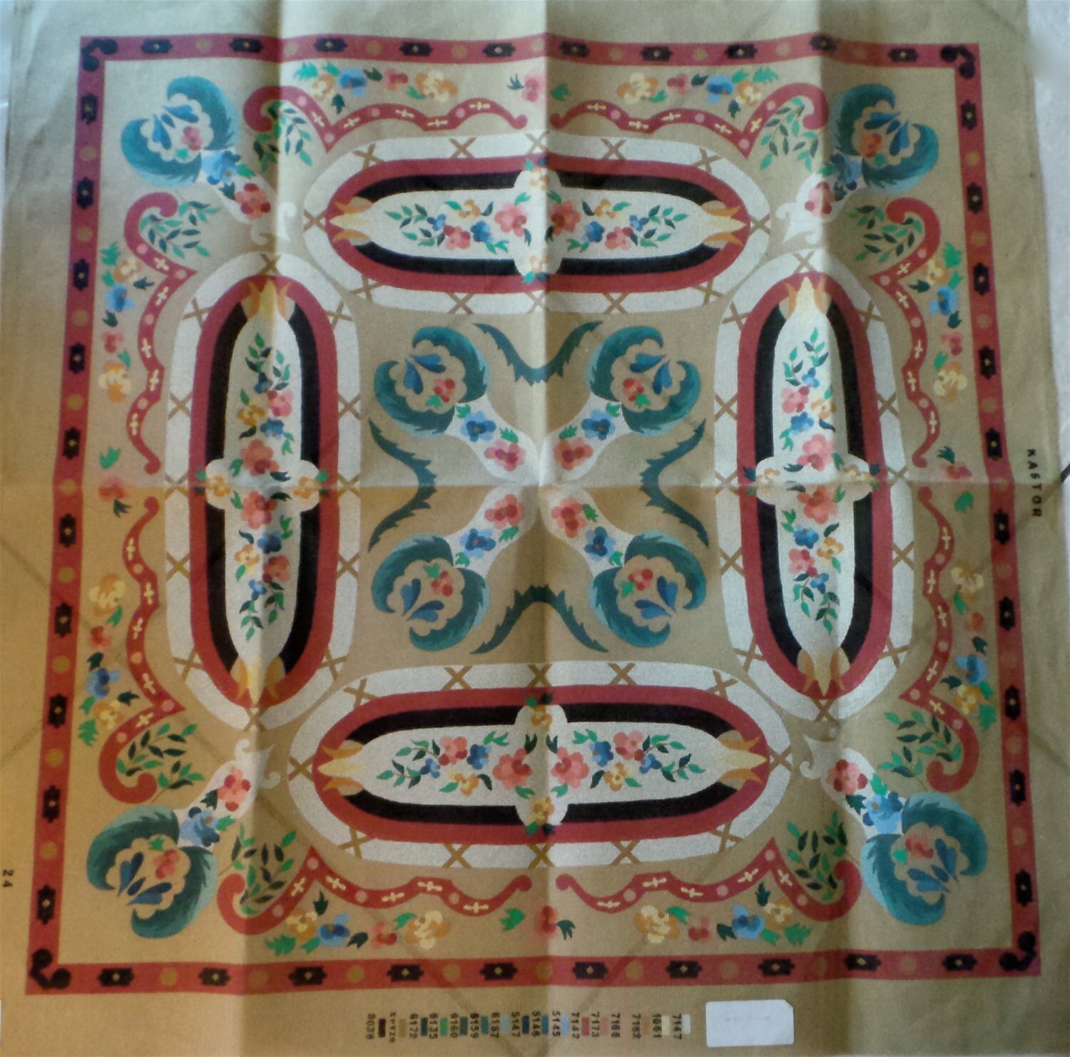 Printed Greek Tapestry Canvas Kastor Night by SophiaMariaJewelry