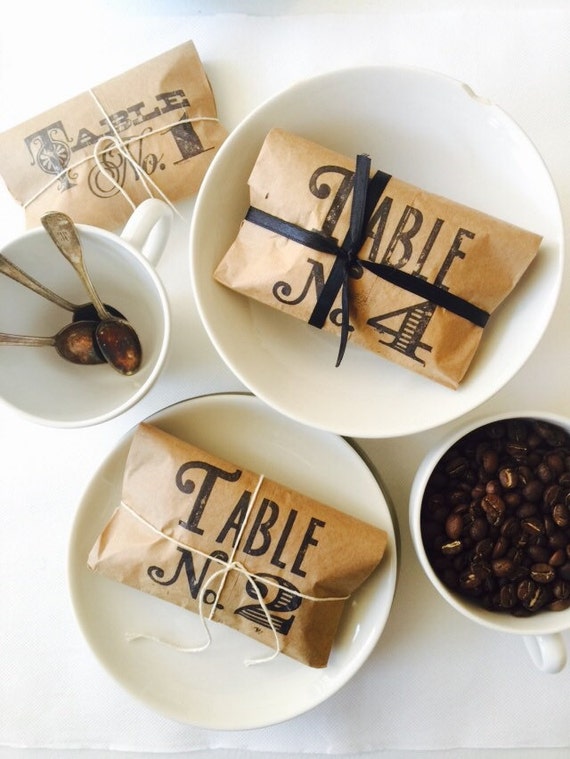 coffee wedding table number gifts