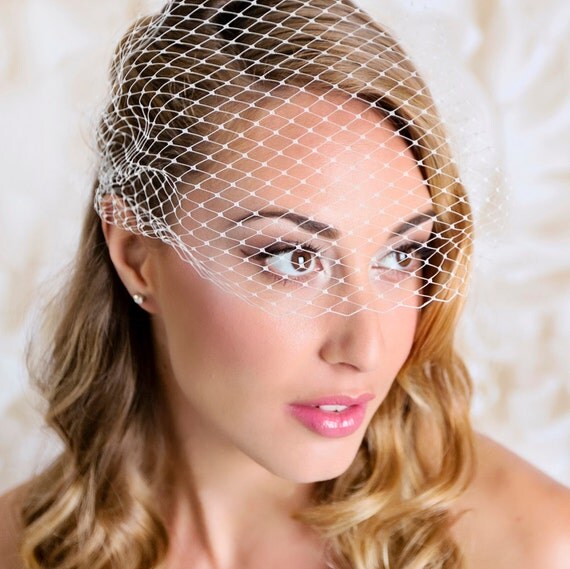 Birdcage Veil Champagne Color Bandeau Style Veil Amber Color
