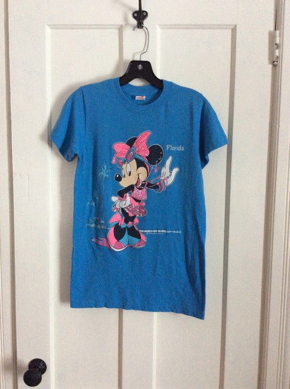 Vintage 1980s Minnie Mouse T-shirt size Medium Neon by sidvintage
