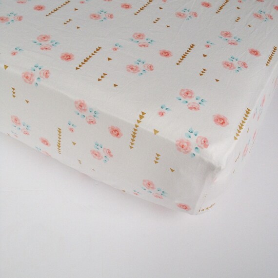 Metallic Gold Baby Bedding Fitted Baby Sheet or Changing Pad