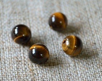 66pcs 6mm Tigereye Natural Gemstone Beads Round 16 Inches Strand