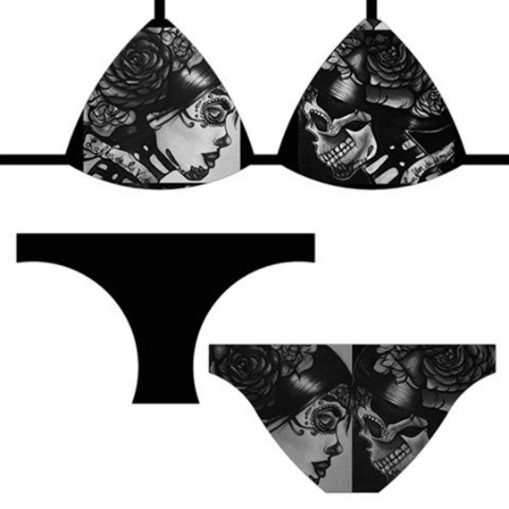 Items similar to Multi Listing Day of the Dead Bikini Swim suit
