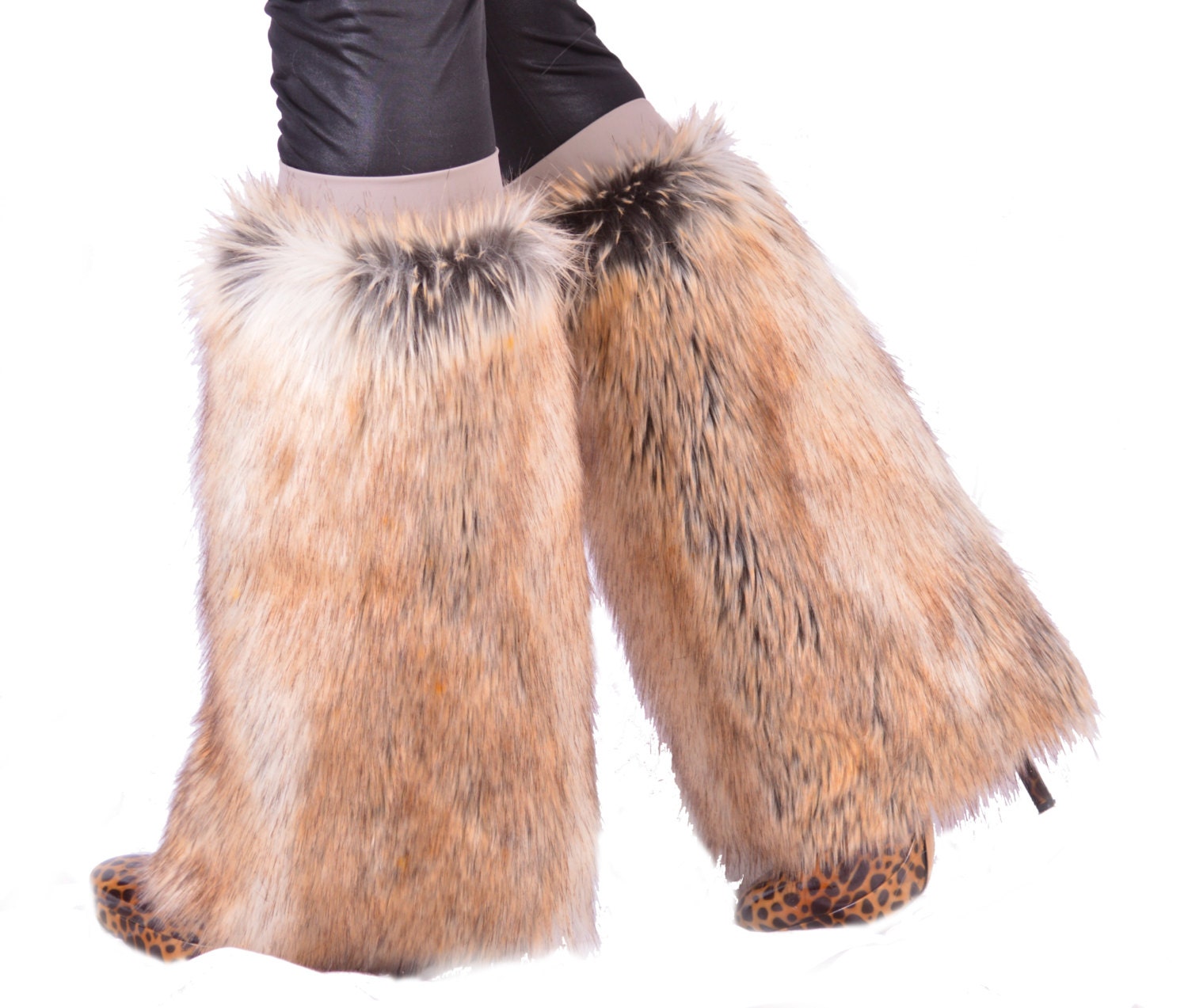 Red Fox Faux Fur Boot Covers by wompawear on Etsy