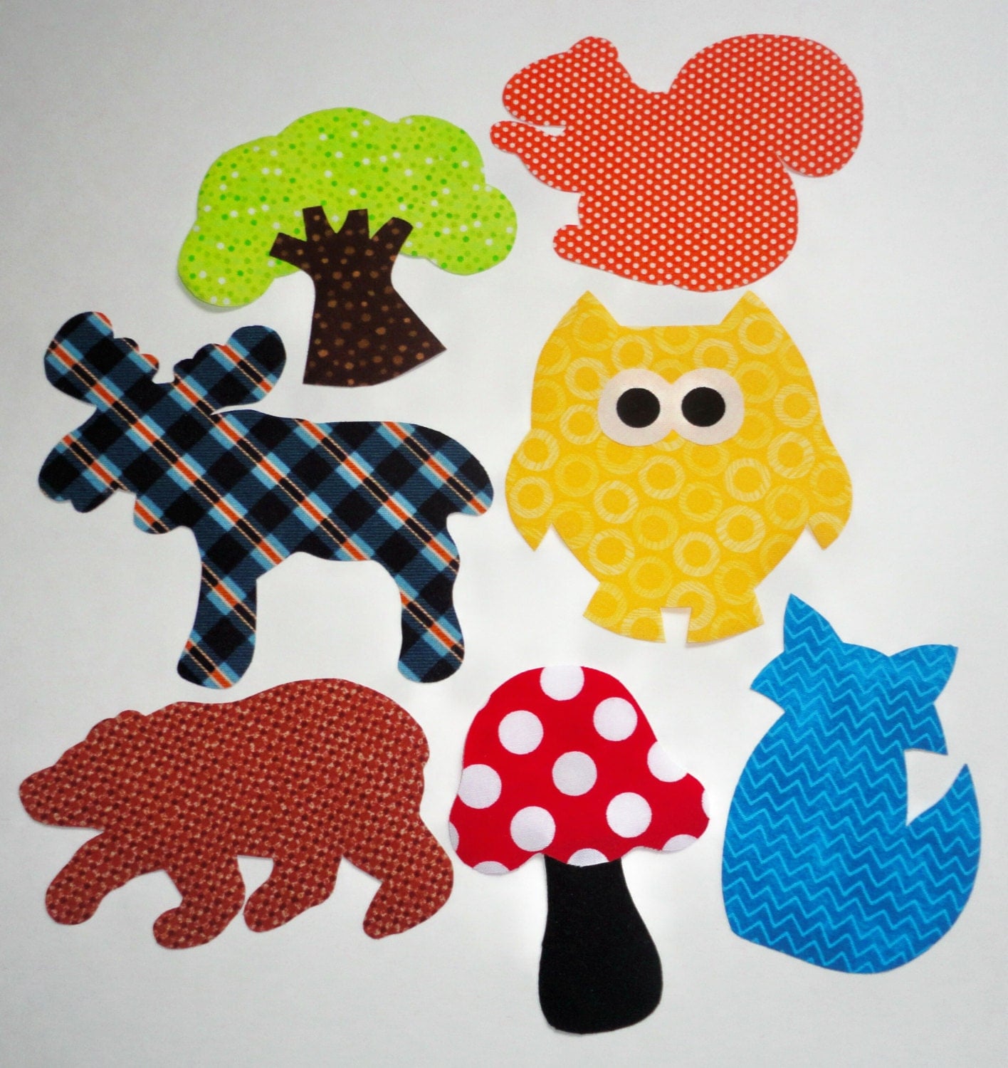 7 Iron On Baby Applique Assortment..Add On Set...WOODSY