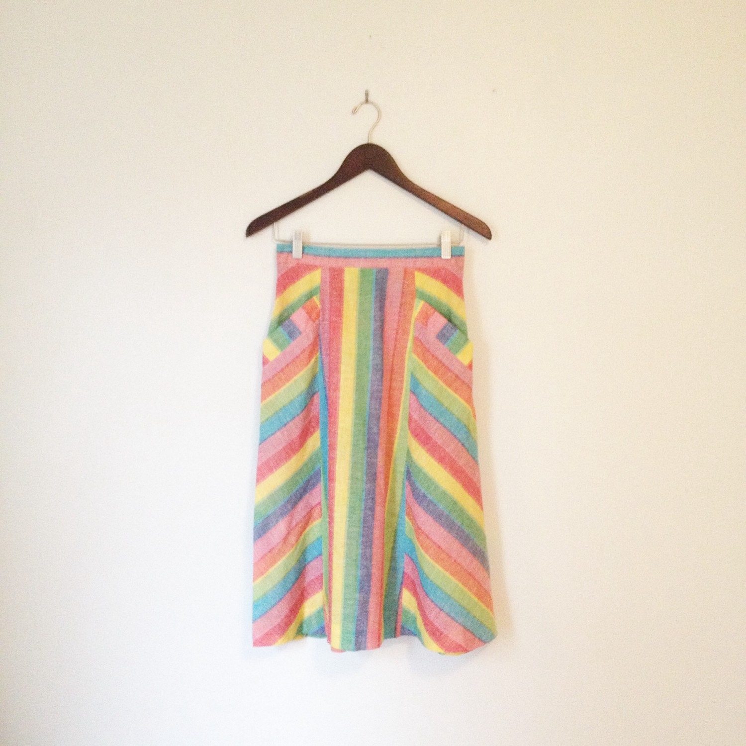 Vintage linen rainbow skirt by FoundHound on Etsy
