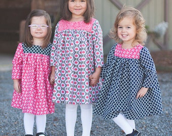 INSTANT DOWNLOAD- Emory Dress (sizes 12 /18 months to 10) PDF Sewing Pattern and Tutorial
