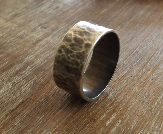 Textured Sterling Silver Ring Modern Oxidized by maryannefountain