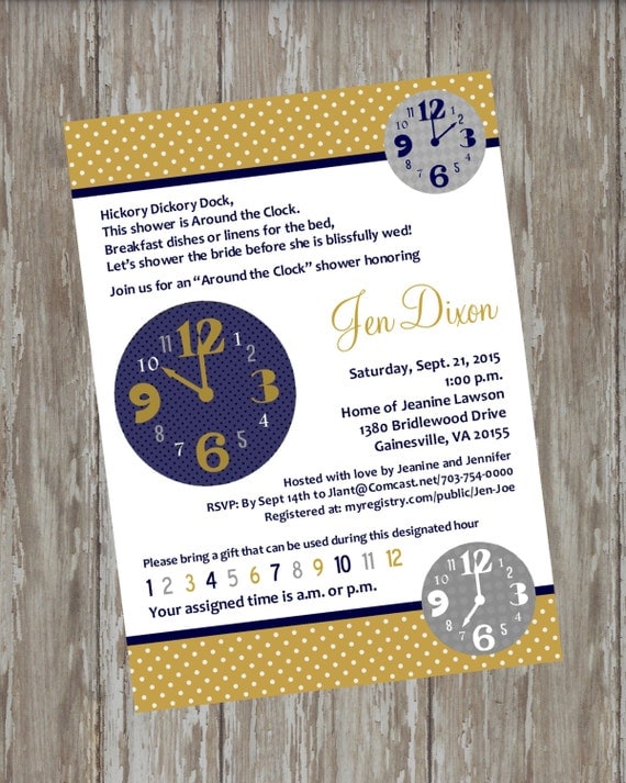 Around the Clock Wedding Shower Invitation by ItsAllAboutTheCards