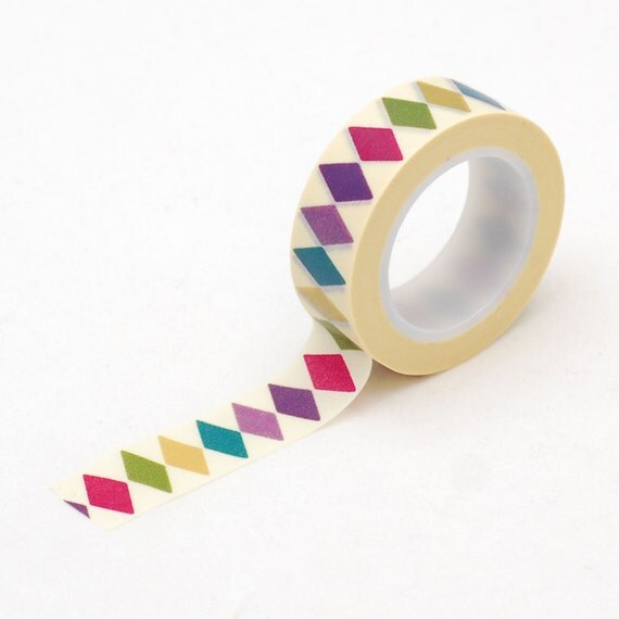 colorful diamond Washi tape - Diamond Pattern masking tape - Love My Tapes