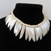 Vintage Cowrie Shell Necklace choker, flower petal shape 1970s, mother of pearl