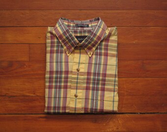 mens vintage Gant fox hunt plaid button down shirt