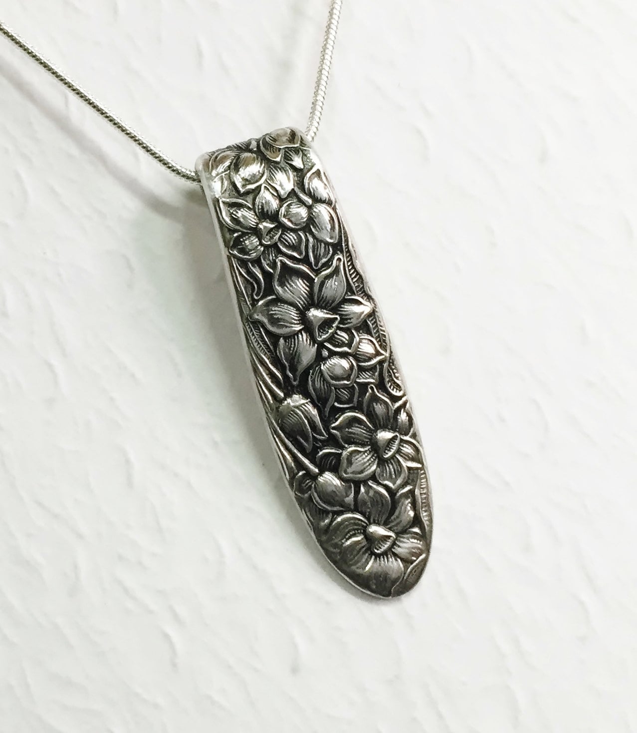 Vintage Spoon Necklace Spoon Pendant Narcissus by SpoonfestJewelry