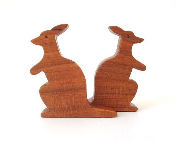 Wood Kangaroo Toys Waldorf Miniature Wallaby Noah's Ark