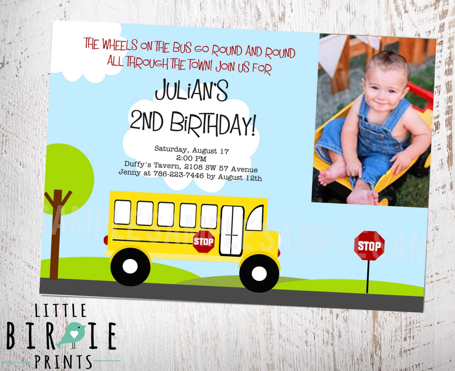 BUS INVITATION Bus Birthday Invitation Wheels on the Bus