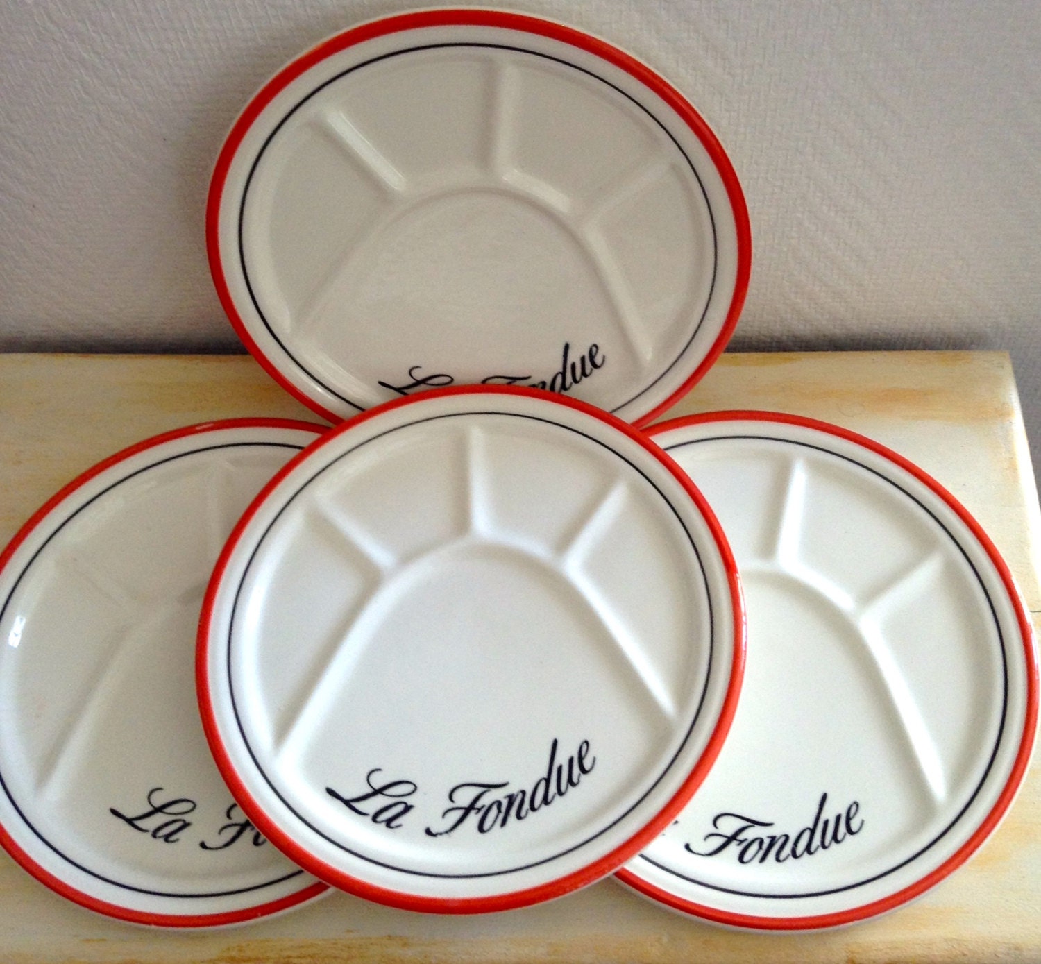Vintage Brasserie Fondue Plates La Fondue Bistrot Italian