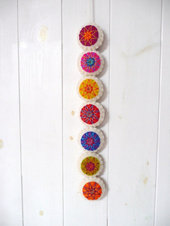 Colorful felt wall hanging / door hanging
