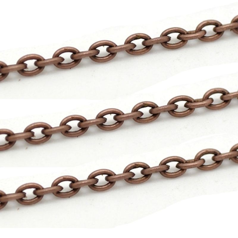 32 Ft Necklace Chain Antique Copper Tone FD29