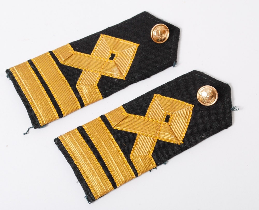 Vintage navy officer uniform shoulder boards.