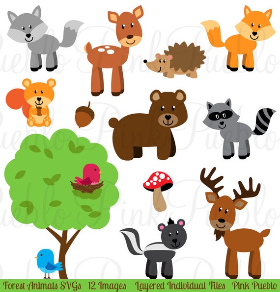 Download Forest Animals SVGs Woodland Animals Cutting Templates