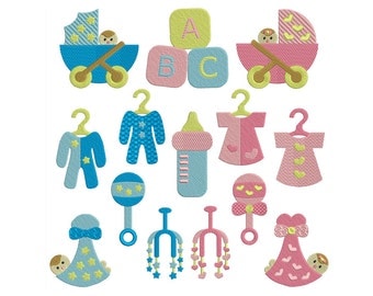 BABY BASICS - Machine Filled Embroidery - Instant Digital Download