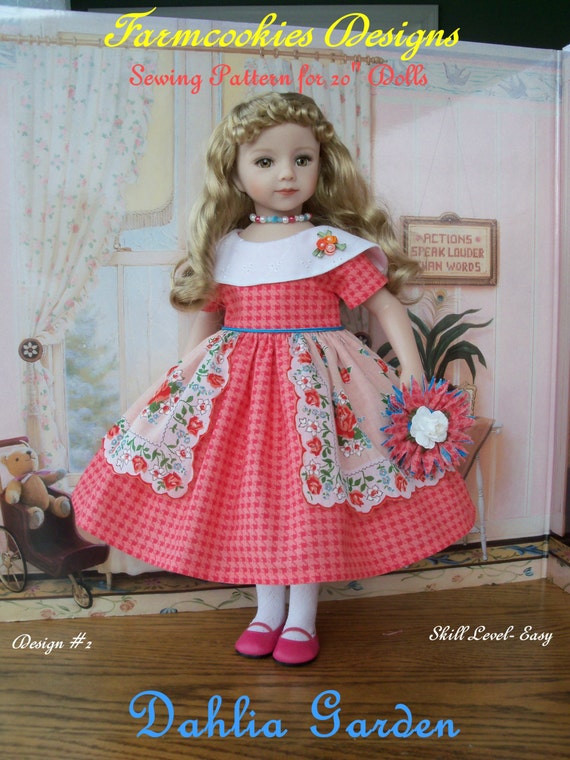 PRINTED Sewing Pattern: DAHLIA GARDEN for 20" Maru & Friends and 18" American Girl Dolls