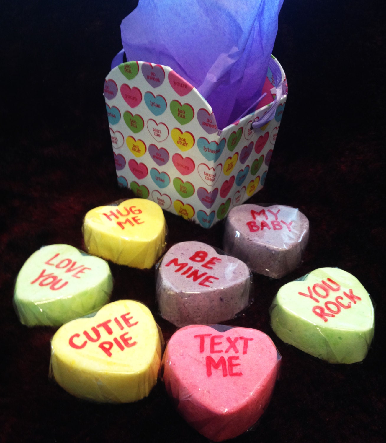 CONVERSATION HEART BOMB BaTh CaNdieS Fizzy Valentine's