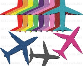 Textured Airplanes Clipart Clip Art Digital Scrapbooking Commercial Use - printable clipart - Instant Download - DP337