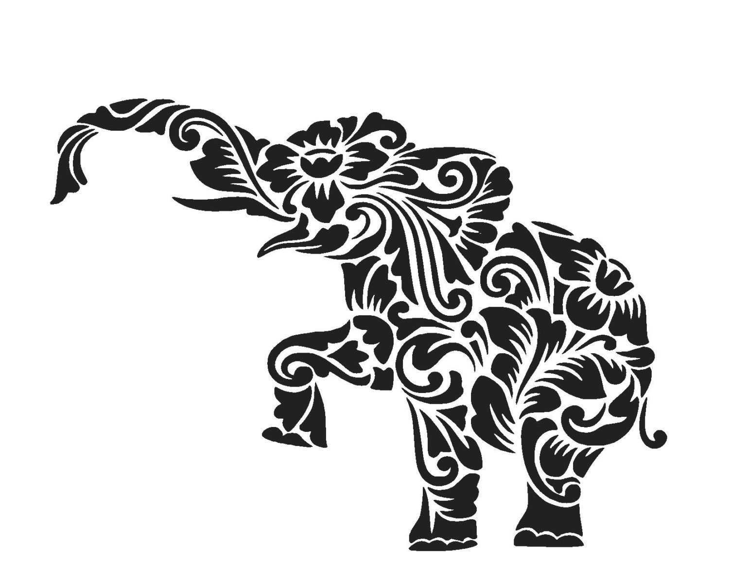 Download Alabama Floral Elephant Silhouette or SVG Instant by MandaNoelle