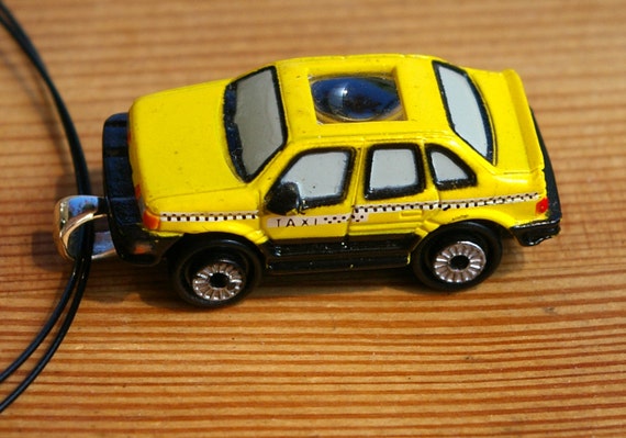 Yellow Cab Micro Machine Car Pendant