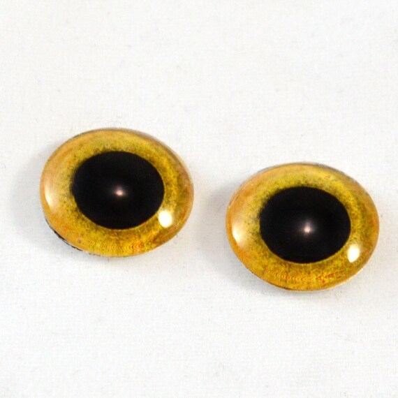 16 mm jaune chouette oeil de verre Cabochons taxidermie yeux