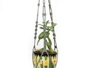 Holiday's Decor Idea - Outdoor - Basket - Garden Pot Holder - Gray Macrame  Plant  Hanger - 28 inches - Hanging Planter - 3mm Cord