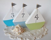 Nautical Table Number, Sailboat Table Number, Wedding, Wedding Decor