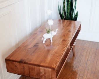 Mid Century Coffee Table Solid Wood - MADE TO ORDER 36"-54"