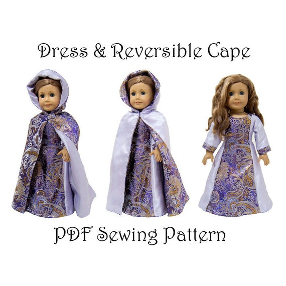 dress-and-hooded-cape-sewing-pattern-18-inch-doll-pattern-pdf