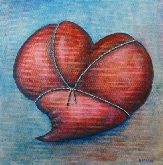 Valentine Oil painting surreal Bound heart heart in