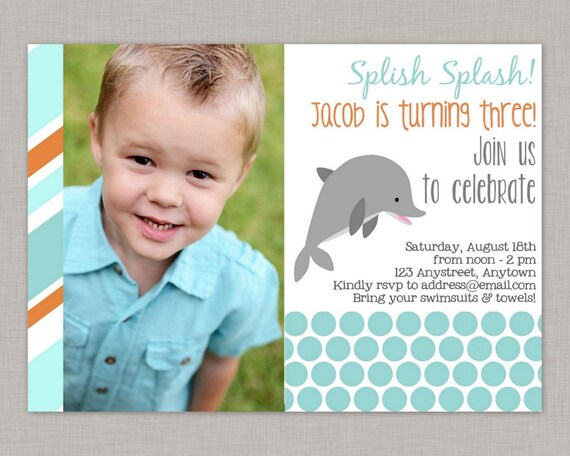 Dolphin Invitation, Dolphin Birthday Invitation, Dolphin Birthday Party Il_570xn