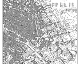 Vintage Florence Italy Street Map Black and White by TheMapShop