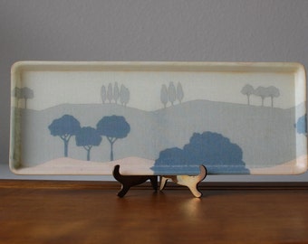 Mid Century Modern fiberglass pastel dish serving tray