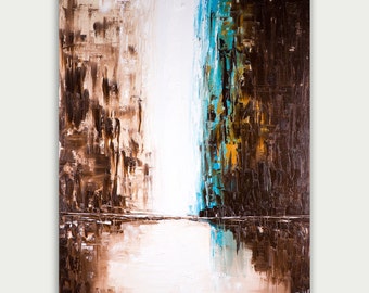 Original Abstract Art, Urban Modern Painting, Textured Painting, Home Decor, Oil On Canvas, City