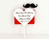 Wedding Mustache Heart Lollipop Favors