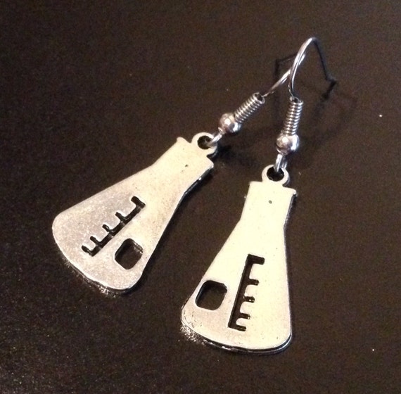 Geekery Chemistry Flask Earrings by TheRobotPrincess