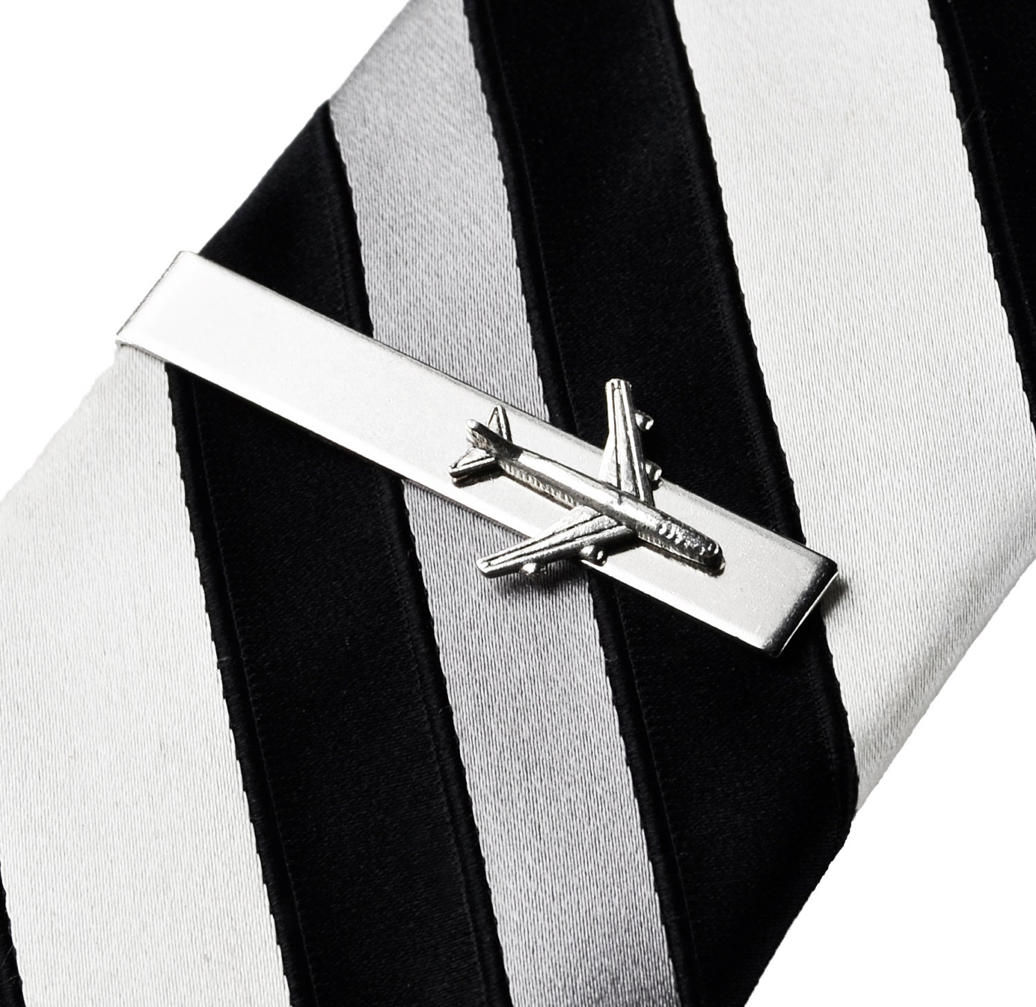 Airplane Tie Clip Tie Bar Tie Clasp Business Gift by Mancornas
