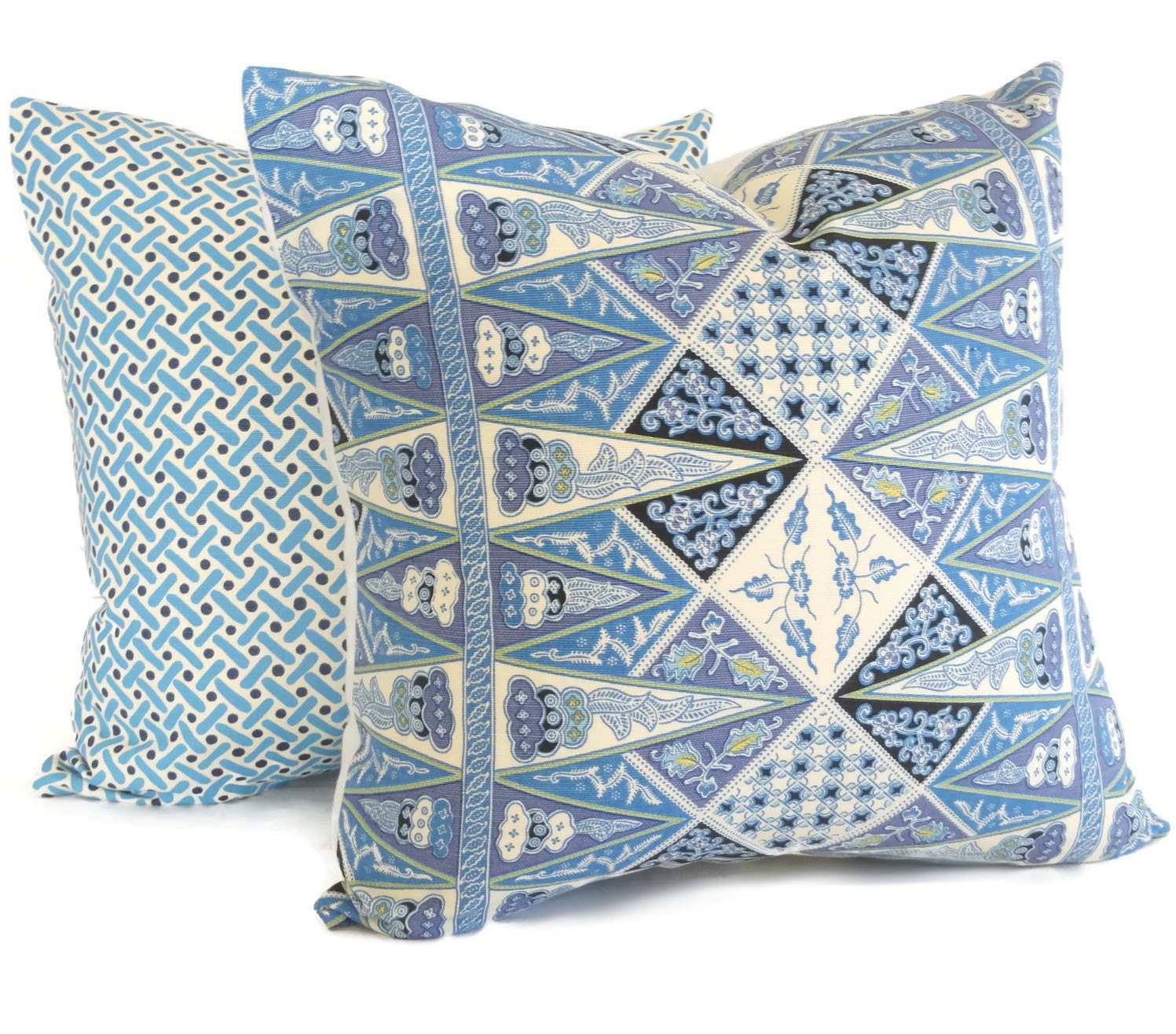 Quadrille Pillow Cover China Seas Malay Stripe French Blue