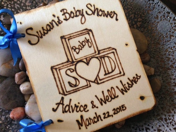 Baby Shower Guest Book Personalized with Baby Building